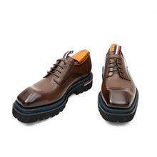 Load image into Gallery viewer, Derby Shoes Chunky 6cm heel boost Coffee