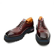 Load image into Gallery viewer, Derby Shoes Chunky 6cm heel boost Wine red