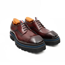 Load image into Gallery viewer, Derby Shoes Chunky 6cm heel boost Wine red