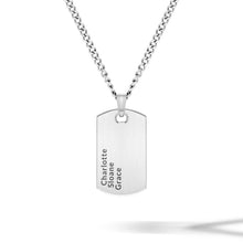 Load image into Gallery viewer, Beveled Tag Pendant - Silver