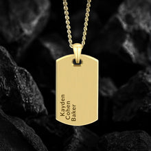 Load image into Gallery viewer, Beveled Tag Pendant - 14K Gold