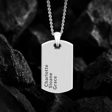 Load image into Gallery viewer, Beveled Tag Pendant - Silver