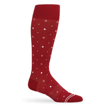 Load image into Gallery viewer, Crimson Mixed Dots Dress Socks