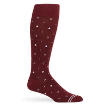 Load image into Gallery viewer, Maroon Mixed Dot Dress Socks