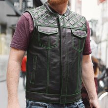 Load image into Gallery viewer, Downside Men's Motorcycle Leather Vest