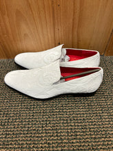 Load image into Gallery viewer, After Midnight White Floral Suede-like Men’s Smoking Red Bottom Prom Dress Shoes Style # 7017