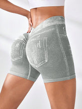 Load image into Gallery viewer, Seamless Denim-Look Yoga Shorts – Back V-Waist Hip-Lifting