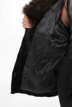 Load image into Gallery viewer, Modena Genuine Astrakhan Polar Fox Trim Coat