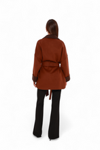 Load image into Gallery viewer, Sandro Cashmere Blend Overcoat in Cinnamon
