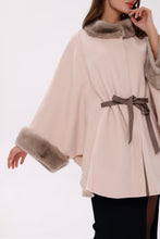 Load image into Gallery viewer, Genuine Mink Fur Double Face Wool Poncho