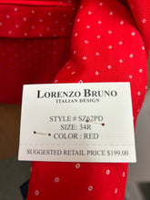 Load image into Gallery viewer, Lorenzo Bruno SZ62PD Red Slim Fit Diamond Print Tuxedo Jacket