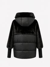 Load image into Gallery viewer, Claire Eco-Fur Bio-Down Fill Jacket in Black