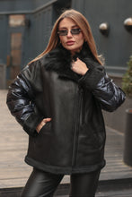 Load image into Gallery viewer, Genuine Lamb Leather Fox Fur Coat