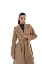 Load image into Gallery viewer, Aria Cashmere Blend Coat in Camel
