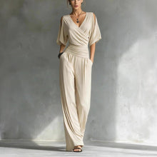 Load image into Gallery viewer, Women's V-Neck Slim Fit Straight Leg Jumpsuit
