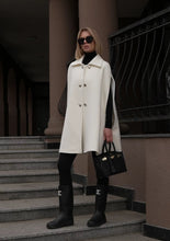 Load image into Gallery viewer, Paris Cashmere Bland Cape in Ivory