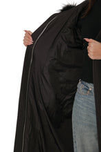 Load image into Gallery viewer, Genuine Silver Fox Fur Trim Down Coat