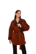 Load image into Gallery viewer, Sandro Cashmere Blend Overcoat in Cinnamon