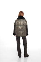 Load image into Gallery viewer, Audrey Genuine Lamb Leather Fox Fur Down Coat in Olive