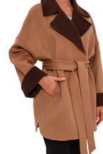 Load image into Gallery viewer, Sandro Cashmere Blend Overcoat in Camel
