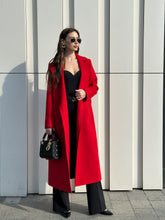 Load image into Gallery viewer, Astoria Classic Wraparound Wool Blend Overcoat in Red