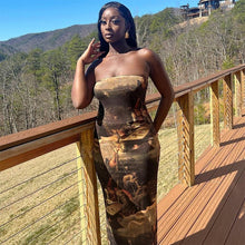 Load image into Gallery viewer, 🌞 Summer Strapless Printed Tube Dress – Slim Fit Bodycon Mini