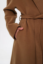 Load image into Gallery viewer, Cambridge Comfort Wraparound Wool Cashmere Coat in Dark Camel