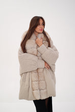 Load image into Gallery viewer, Genuine Polar Fox Boucle Down Coat