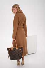 Load image into Gallery viewer, Cambridge Comfort Wraparound Wool Cashmere Coat in Dark Camel