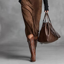 Load image into Gallery viewer, Women's Long Sleeve Shirt Dress | Elegant Straight-Cut Midi Dress for Work & Travel