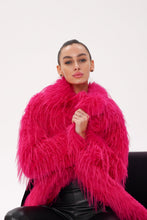 Load image into Gallery viewer, Faux Ostrich Effect Fur Coat