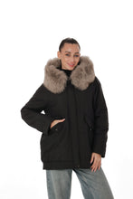 Load image into Gallery viewer, Genuine Polar Fox Camel Wool Blend Coat