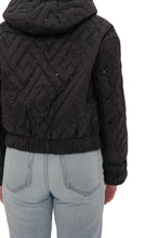 Load image into Gallery viewer, Studded Light Demi-Season Hooded Cropped Jacket in Black