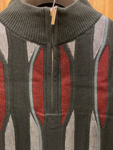 Load image into Gallery viewer, Stacy Adams 2201 Black/Red Geometric Print Sweater | Quarter Zip