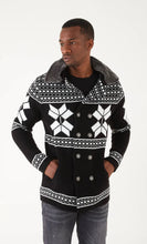 Load image into Gallery viewer, Lagos Red Exclusive Men's Black Patch Long Sweaters | Fur Collar LS84