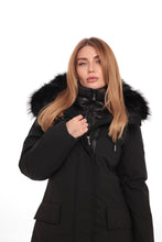 Load image into Gallery viewer, Onyx Genuine Fox Fur Vest-Lined Wool Blend Parka