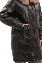 Load image into Gallery viewer, Genuine Fox Fur Trim Mid Length Coat