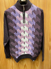 Load image into Gallery viewer, Stacy Adams 5104 Purple Geometric Print Sweater | Quarter Zip