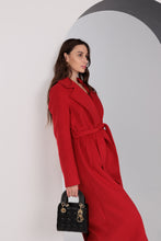Load image into Gallery viewer, Astoria Classic Wraparound Wool Blend Overcoat in Red