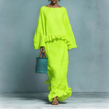 Load image into Gallery viewer, Women's Long Sleeve Top & Irregular Hem Skirt Set | Elegant Solid Color 2-Piece in 4 Colors