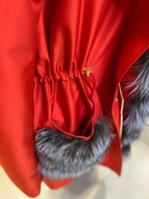 Load image into Gallery viewer, Roma Genuine Silver Fox Fur Rabbit Fur Insulated Parka in Red