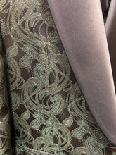 Load image into Gallery viewer, Moda Color Exclusive Navy/Green Paisley 4-Piece Turkish Slim Fit Suit with Tie