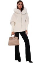 Load image into Gallery viewer, Saga®Furs Hooded Polar Fox Wool Alpaca Coat