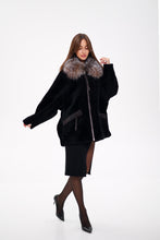 Load image into Gallery viewer, Palermo Genuine Astrakhan Silver Fox Trim Coat