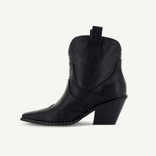 Load image into Gallery viewer, ISABEL: WESTERN BOOTIE - BLACK SNAKE