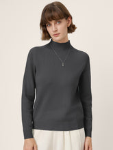 Load image into Gallery viewer, Premium Cashmere Blend Hand-Finished Seamless Mock Neck Ribbed Sweater RHEA