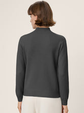 Load image into Gallery viewer, Premium Cashmere Blend Hand-Finished Seamless Mock Neck Ribbed Sweater RHEA