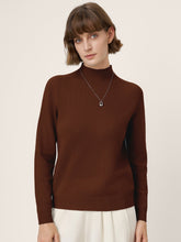 Load image into Gallery viewer, Premium Cashmere Blend Hand-Finished Seamless Mock Neck Ribbed Sweater RHEA