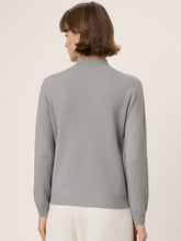 Load image into Gallery viewer, Premium Cashmere Blend Hand-Finished Seamless Mock Neck Ribbed Sweater RHEA