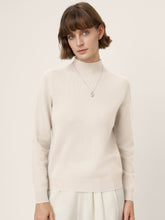 Load image into Gallery viewer, Premium Cashmere Blend Hand-Finished Seamless Mock Neck Ribbed Sweater RHEA